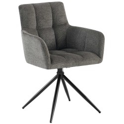 Scaun de sufragerie Jonah din material textil gri închis