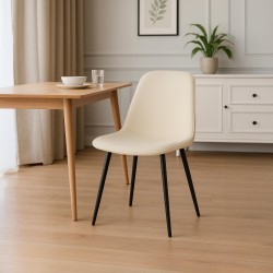 Scaun de sufragerie Maryam din catifea crem