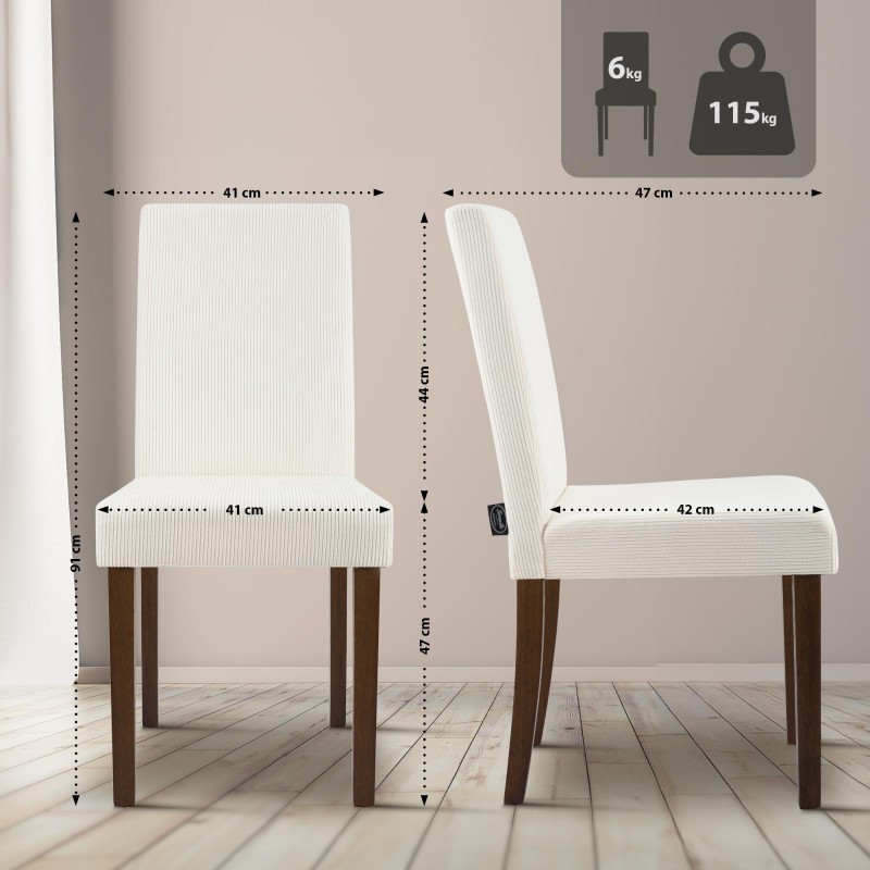 Scaun de masă Ina Cord antic crem închis