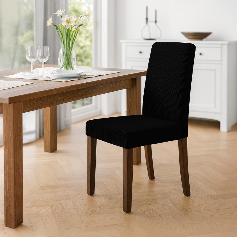 Scaun de masă Ina Cord, negru antic închis