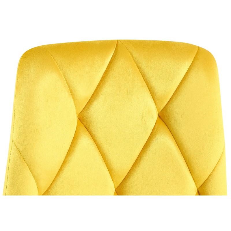 Scaun de sufragerie Clairton din catifea galbenă