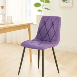 Scaun de masă Clairton din material textil violet