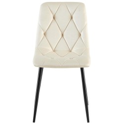 Set de 2 scaune de sufragerie Clairton din catifea crem