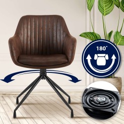 Set de 2 scaune de sufragerie Welby Vintage maro închis