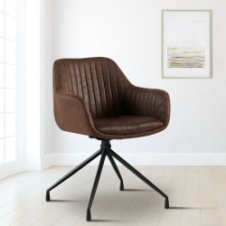 Set de 2 scaune de sufragerie Welby Vintage maro închis