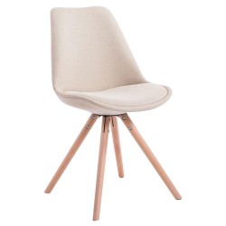 Scaun de vizitator Toulouse din material textil Natura, crem rotund