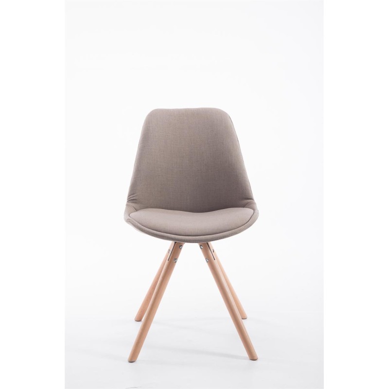 Scaun de vizitator Toulouse din material textil Natura, rotund, gri taupe