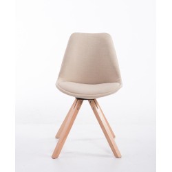 Scaun de vizitator Toulouse din material textil crem Natura Square