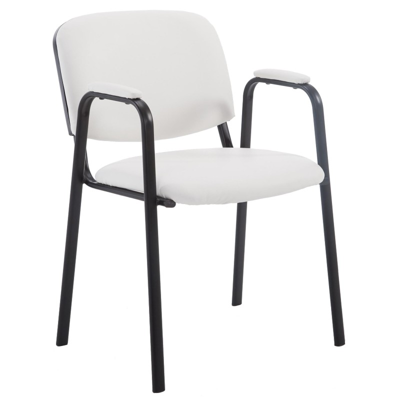 Scaun de vizitator Ken PRO din imitație de piele albă