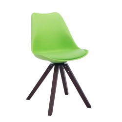 Scaun de vizitator Troyes pivotant, nuc verde, pătrat