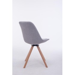 Scaun rotativ pentru vizitatori Troyes Natura, material textil rotund gri