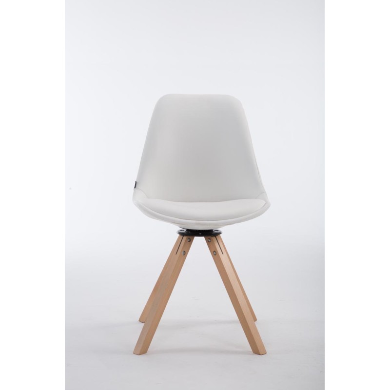 Scaun rotativ pentru vizitatori Natura Square, alb Calais