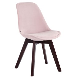 Scaun de vizitator Borneo V2 din catifea roz nuc