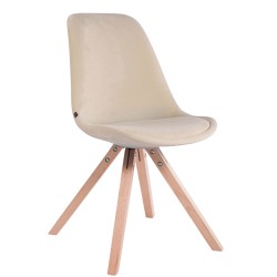 Scaun vizitator Toulouse, catifea pătrată crem natura