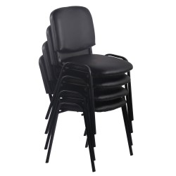 Set de 4 scaune de vizitator Ken din piele ecologică maro