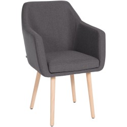 Scaun de vizitator Utrecht din material textil gri închis natura