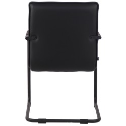 Scaun vizitator Gandia, imitație de piele neagră