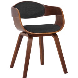 Scaun de vizitator Kingston din material textil nuc/gri închis