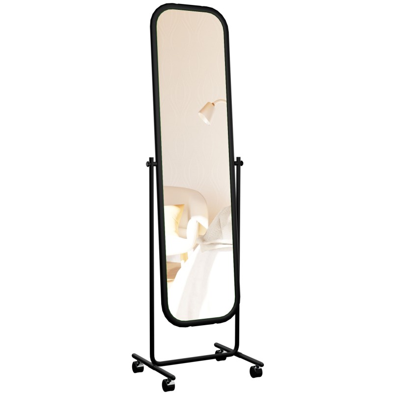 Oglindă pătrată de podea Medusa neagră