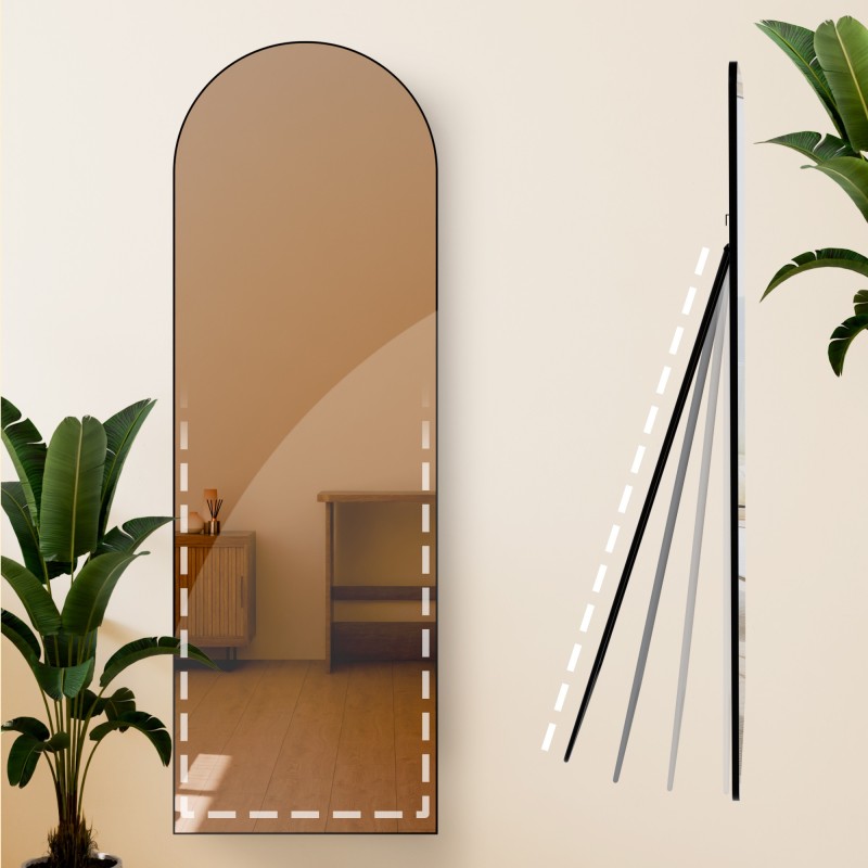 Oglindă Moline 150x50 cm negru mat