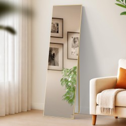 Oglindă Benicia 140x40 cm cu finisaj auriu lucios