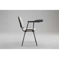 Scaun Ken cu masă pliabilă, piele ecologică, alb