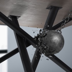 Picioare de masă Finney 180x80x72 negru antic