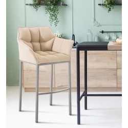 Scaun de bar din material textil Damaso E cu bază cu 4 picioare2