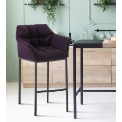 Scaun de bar Damaso B din material textil cu bază cu 4 picioare2